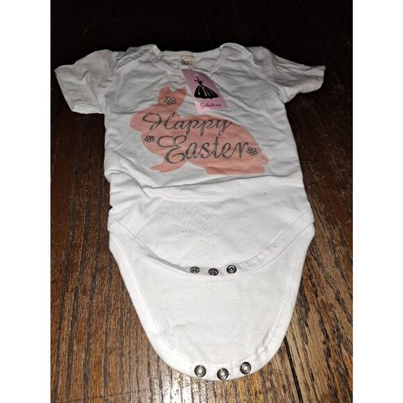 New Infant Baby Girl 18 Month Sz 100 Shishifamg Pink White 4pc Easter Outfit NWT - Picture 2 of 7